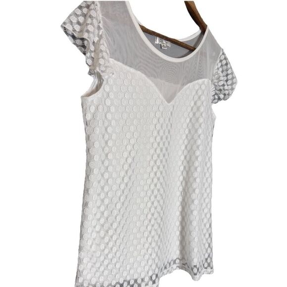 Shannon Ford NY Sheer Polka‎ Dot Blouse M White Coquette Angelcore Babydoll - Picture 1 of 8
